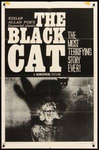 3g084 BLACK CAT 1sh '66 Edgar Allan Poe, Robert Frost, Robyn Baker, cool horror image!