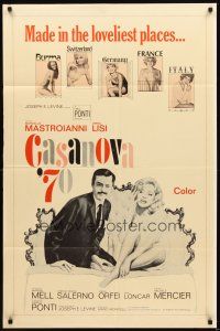 3g143 CASANOVA '70 1sh '65 Marcello Mastroianni, super sexy Virna Lisi!