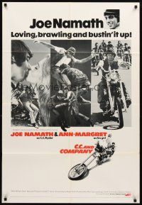 3g131 C.C. & COMPANY int'l 1sh '70 great images of Joe Namath on motorcycle, biker gang!