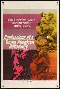 3g166 CONFESSIONS OF A YOUNG AMERICAN HOUSEWIFE 1sh '78 sexy images of couple making love!