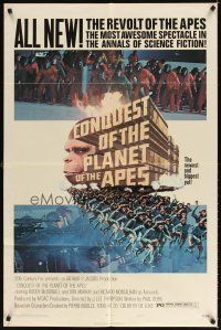 3g167 CONQUEST OF THE PLANET OF THE APES style B 1sh '72 Roddy McDowall, the revolt of the apes!