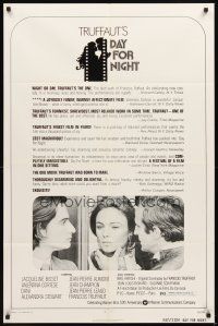 3g186 DAY FOR NIGHT 1sh '73 Francois Truffaut's La Nuit Americaine, sexy Jacqueline Bisset!