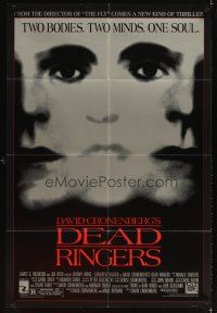 3g188 DEAD RINGERS 1sh '88 Jeremy Irons & Genevieve Bujold, directed by David Cronenberg!