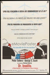 3g212 DR. STRANGELOVE Spanish/U.S. 1sh '64 Stanley Kubrick classic, Sellers, Tomi Ungerer art!