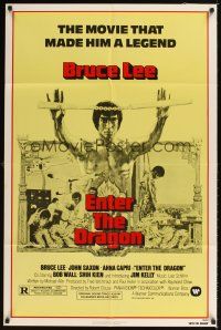 3g225 ENTER THE DRAGON 1sh R79 Bruce Lee classic, the movie that made him a legend!