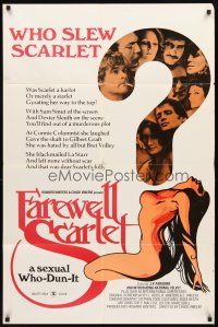 3g233 FAREWELL SCARLET 1sh '75 Chuck Vincent directed sexual who-dun-it!