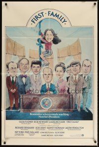 3g239 FIRST FAMILY 1sh '80 Gilda Radner, Madeline Kahn, Bob Newhart as President!