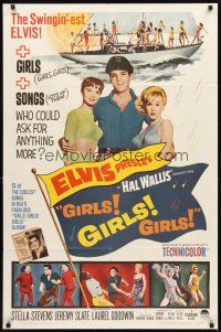 3g286 GIRLS GIRLS GIRLS 1sh '62 swingin' Elvis Presley, Stella Stevens & boat full of sexy girls!