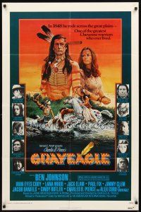3g295 GRAYEAGLE 1sh '77 Iron Eyes Cody, Ben Johnson, cool Native American Indian artwork!