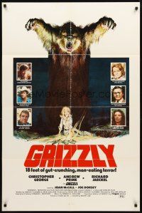 3g298 GRIZZLY 1sh '76 great Neal Adams art of grizzly bear attacking sexy camper, horror!