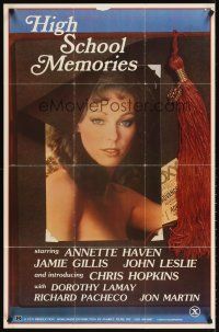 3g325 HIGH SCHOOL MEMORIES 1sh '81 Jamie Gillis, cool image of sexy Annette Haven!