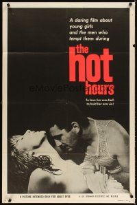 3g340 HOT HOURS 1sh '59 Heures Chaudes, daring film about young girls & the men who tempt them!