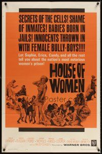 3g350 HOUSE OF WOMEN 1sh '62 Walter Doniger, women's prison, wild female convicts!