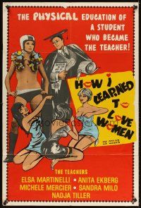 3g355 HOW I LEARNED TO LOVE WOMEN 1sh '69 Elsa Martinelli, Michele Mercier, Anita Ekberg!