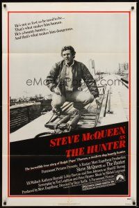 3g358 HUNTER 1sh '80 great image of bounty hunter Steve McQueen!