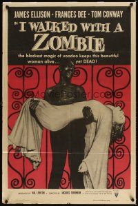 3g366 I WALKED WITH A ZOMBIE style A 1sh R56 classic Val Lewton & Jacques Tourneur voodoo horror!