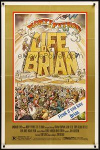3g440 LIFE OF BRIAN style B 1sh '79 Monty Python, best different art by William Stout!