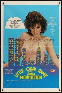 3g451 LITTLE ORAL ANNIE TAKES MANHATTAN 1sh '85 sexy Little Oral Annie behind NYC skyline!