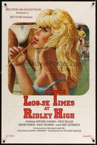 3g460 LOOSE TIMES AT RIDLEY HIGH 1sh '84 Hans Christan, sexy art of girl w/pencil in her mouth!