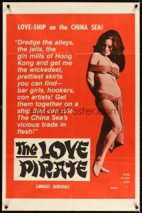 3g475 LOVE PIRATE 1sh '71 sexy Hilary Lee Gaess, Barry Mahon directed nudie cutie!