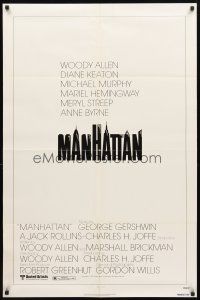 3g508 MANHATTAN 1sh '79 Woody Allen & Diane Keaton, cool New York City title design!