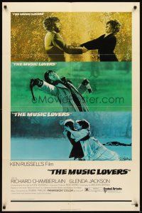 3g541 MUSIC LOVERS 1sh '71 directed by Ken Russell, Richard Chamberlain & Glenda Jackson!
