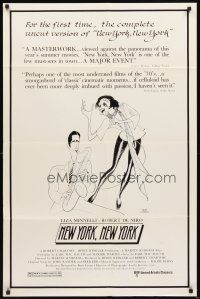 3g558 NEW YORK NEW YORK 1sh R80s Al Hirschfeld art of Robert De Niro & Liza Minnelli!