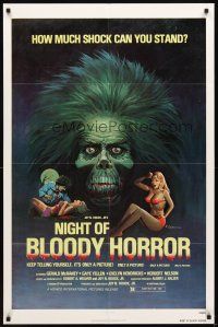 3g563 NIGHT OF BLOODY HORROR 1sh R79 blood psycho goes berserk, how much shock can you stand!
