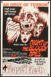 3g567 NIGHT OF THE BLOODY APES/FEAST OF FLESH 1sh '70s south of the border horror double-bill!