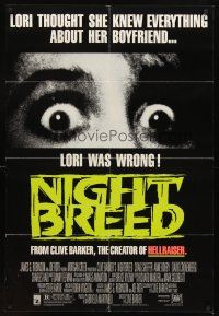 3g570 NIGHTBREED 1sh '90 directed by Clive Barker, Anne Bobby, David Cronenberg!