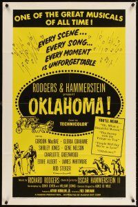 3g585 OKLAHOMA 1sh R66 Gordon MacRae, Shirley Jones, Rodgers & Hammerstein musical!
