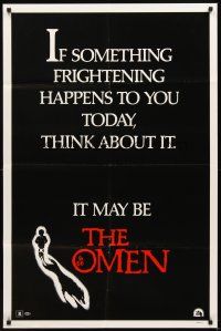3g594 OMEN teaser 1sh '76 Gregory Peck, Lee Remick, Satanic horror, it may be!