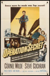 3g602 OPERATION SECRET 1sh '52 Cornel Wilde, Cochran, mission of an undercover U.S. Marine!