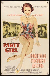 3g618 PARTY GIRL 1sh '58 you'll meet sexiest Cyd Charisse at rough parties, Nicholas Ray