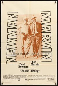 3g639 POCKET MONEY 1sh '72 great full-length portrait of Paul Newman & Lee Marvin!