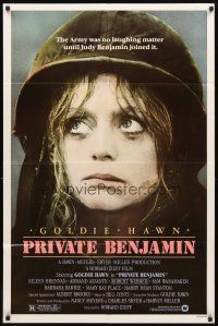 3g651 PRIVATE BENJAMIN 1sh '80 funny image of depressed soldier Goldie Hawn!