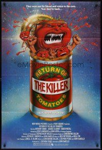 3g693 RETURN OF THE KILLER TOMATOES 1sh '88 Darrow art, out for blood & now they're back!