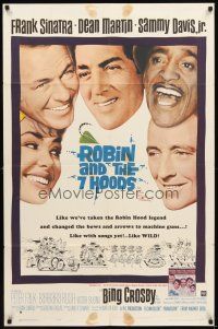 3g709 ROBIN & THE 7 HOODS 1sh '64 Sinatra, Dean Martin, Sammy Davis Jr, Bing Crosby, Rat Pack!