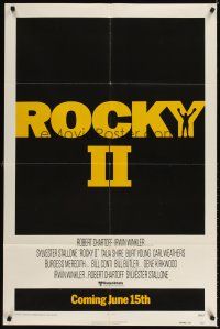 3g719 ROCKY II dated advance 1sh '79 Sylvester Stallone & Carl Weathers boxing sequel!