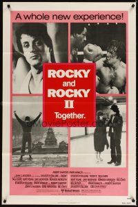 3g715 ROCKY/ROCKY II 1sh '80 Sylverster Stallone boxing classic double-bill!