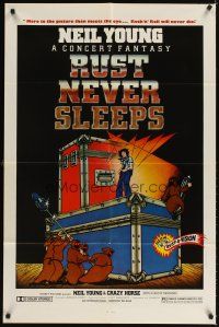 3g735 RUST NEVER SLEEPS 1sh '79 Neil Young, rock and roll art by David Weisman & Jim Evans!