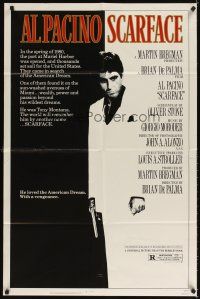 3g749 SCARFACE 1sh '83 Al Pacino as Tony Montana, Brian De Palma, Oliver Stone!
