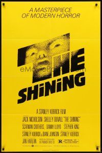 3g772 SHINING 1sh '80 Stephen King & Stanley Kubrick horror masterpiece, crazy Jack Nicholson!