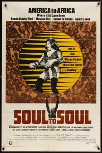 3g805 SOUL TO SOUL 1sh '71 great art of Tina Turner performing from America to Africa!