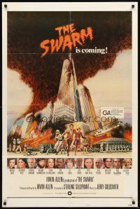 3g850 SWARM style B int'l 1sh '78 directed by Irwin Allen, art of killer bee attack by C.W. Taylor!