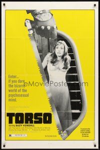 3g905 TORSO 1sh '73 directed by Sergio Martino, sexy Suzy Kendall, bizarre psychosexual minds!