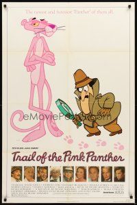 3g908 TRAIL OF THE PINK PANTHER 1sh '82 Peter Sellers, Blake Edwards, cool cartoon art!