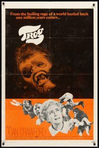 3g912 TROG int'l 1sh '70 Joan Crawford & prehistoric monsters, wacky horror explodes into today!