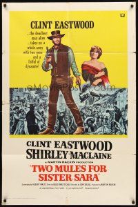 3g916 TWO MULES FOR SISTER SARA int'l 1sh '70 art of gunslinger Clint Eastwood & Shirley MacLaine!