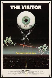 3g939 VISITOR 1sh '79 wild horror art of giant eyeball w/monster hands holding bloody wire!